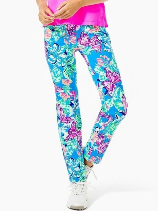 Lilly Pulitzer Pants - NWOT Lilly Pulitzer Corso Pant UPF 50+ Luxletic Butterfly Print Pundy Blue Sz 10